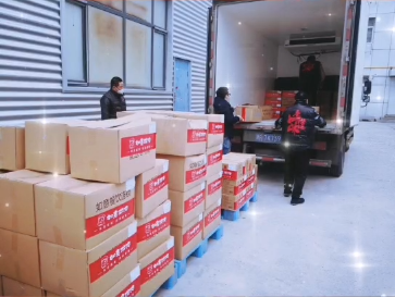 如意餛飩天津武清工廠為，寶坻區商務局送去12000份如意食品